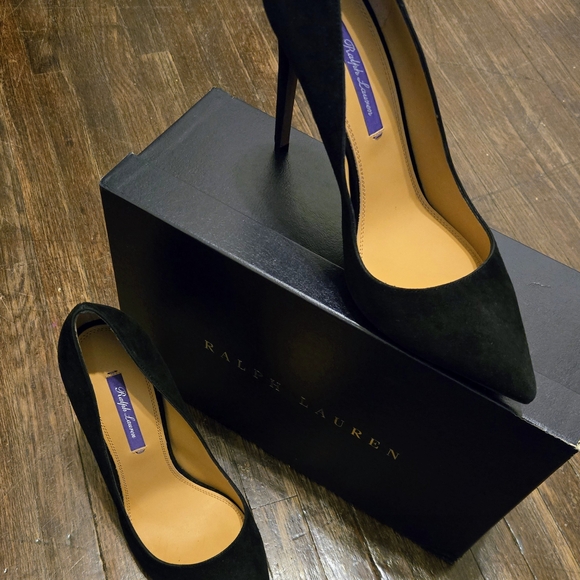 NEW Ralph Lauren Purple Label 8.5 Celia Goat-Suede Pump - Italian - MSRP: $575 - Picture 8 of 15